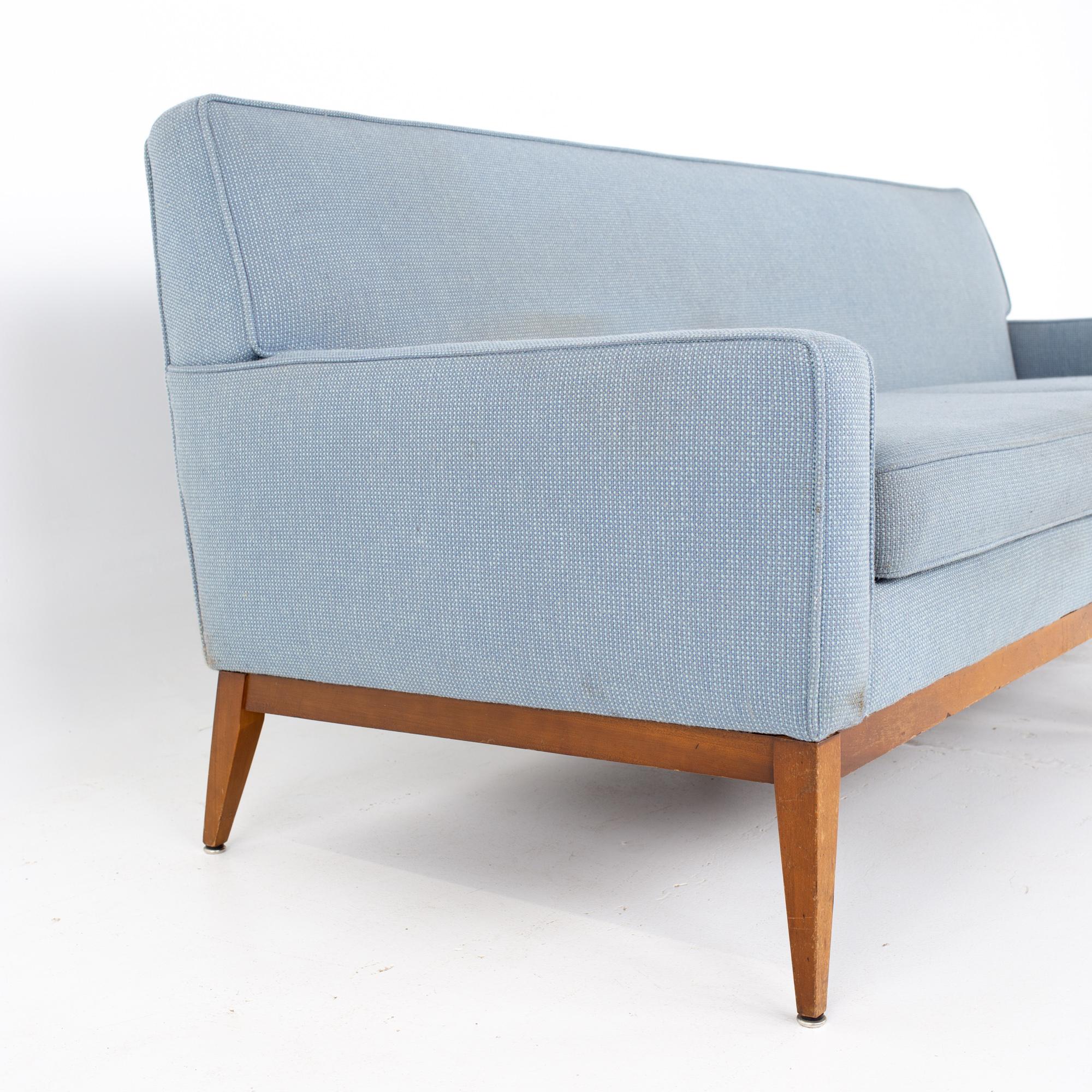 American Paul McCobb Style Mid Century Blue Sofa