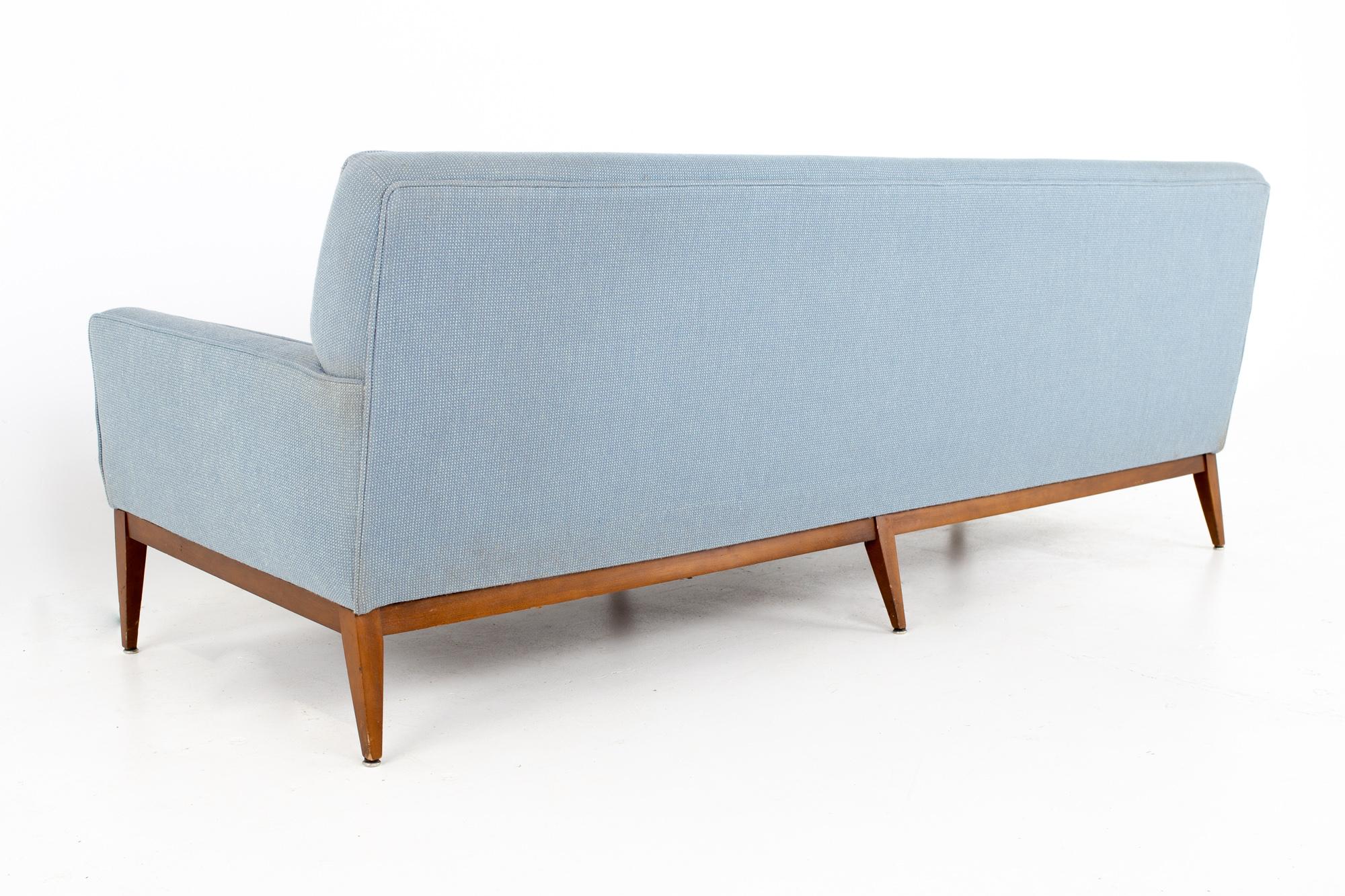 Paul McCobb Style Mid Century Blue Sofa 2
