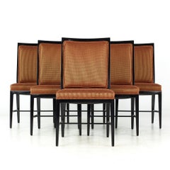Paul McCobb Style Midcentury Ebonized Dining Chairs, Set of 6
