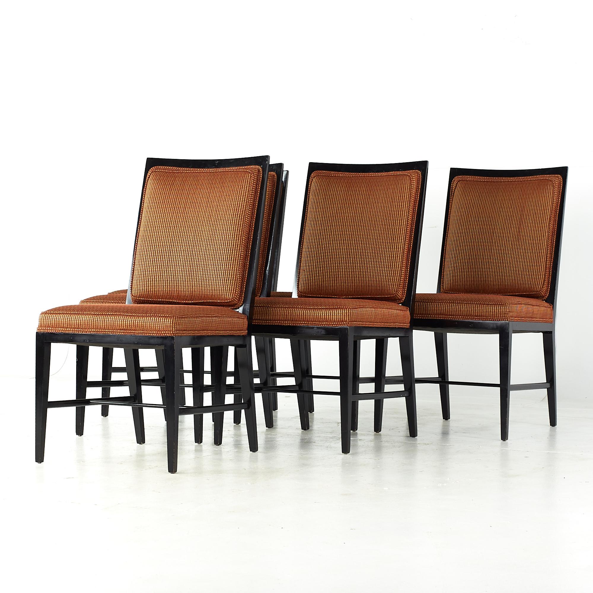 Mid-Century Modern Paul McCobb Style Midcentury Ebonized Dining Chairs, Set of 6 For Sale