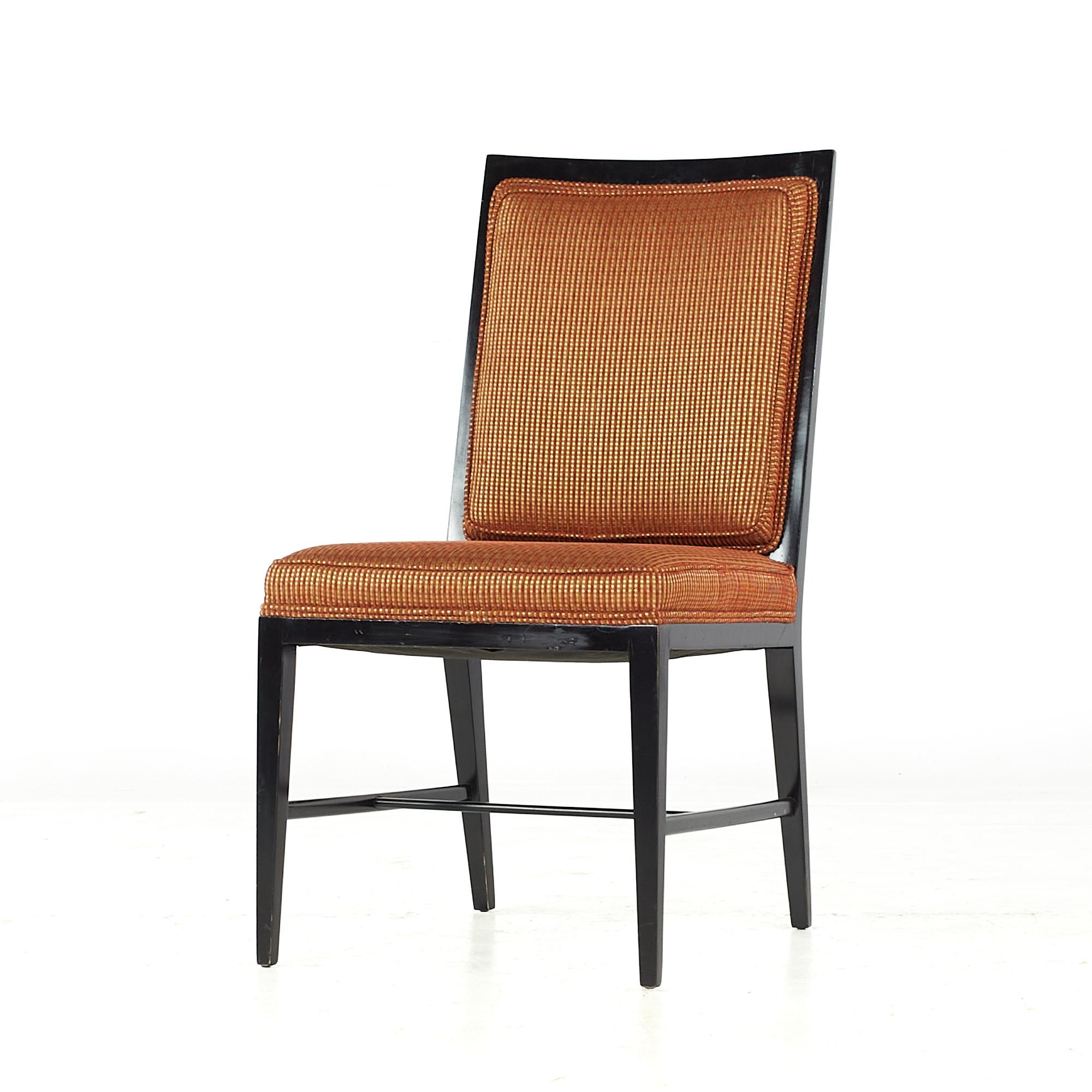 Late 20th Century Paul McCobb Style Midcentury Ebonized Dining Chairs, Set of 6 For Sale