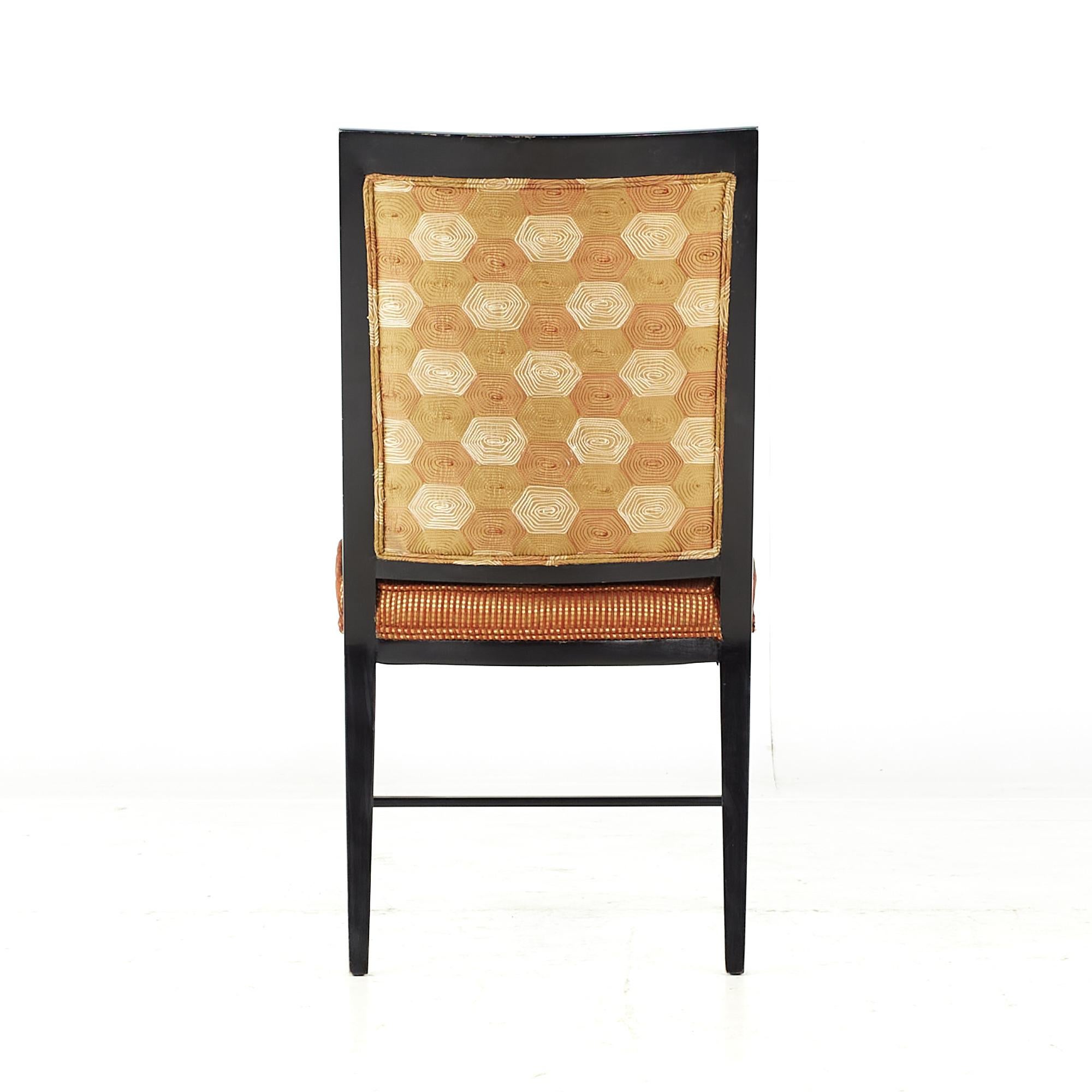 Tissu d'ameublement Chaises de salle à manger mi-siècle en ébène de style Paul McCobb - Lot de 6 en vente