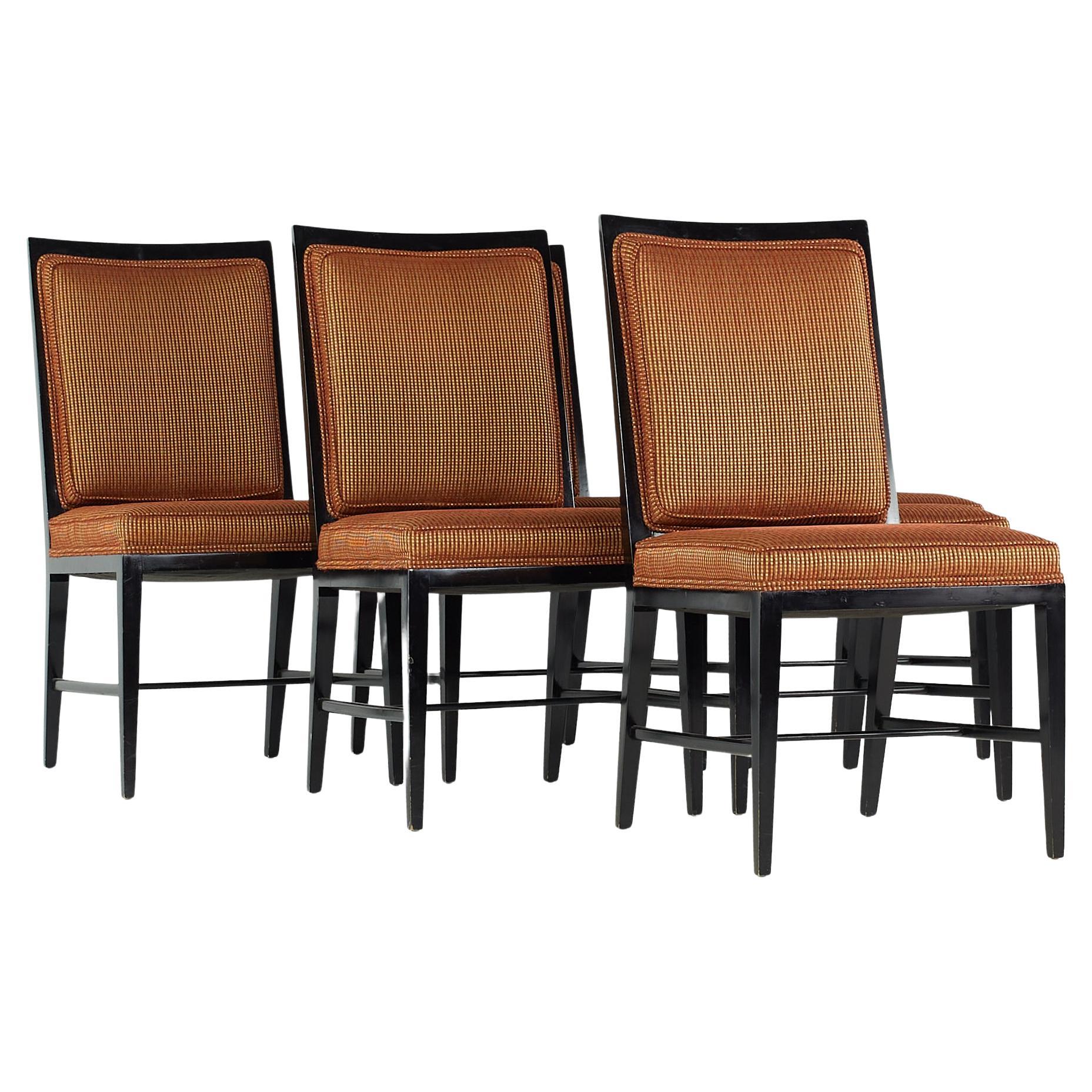 Paul McCobb Style Midcentury Ebonized Dining Chairs, Set of 6
