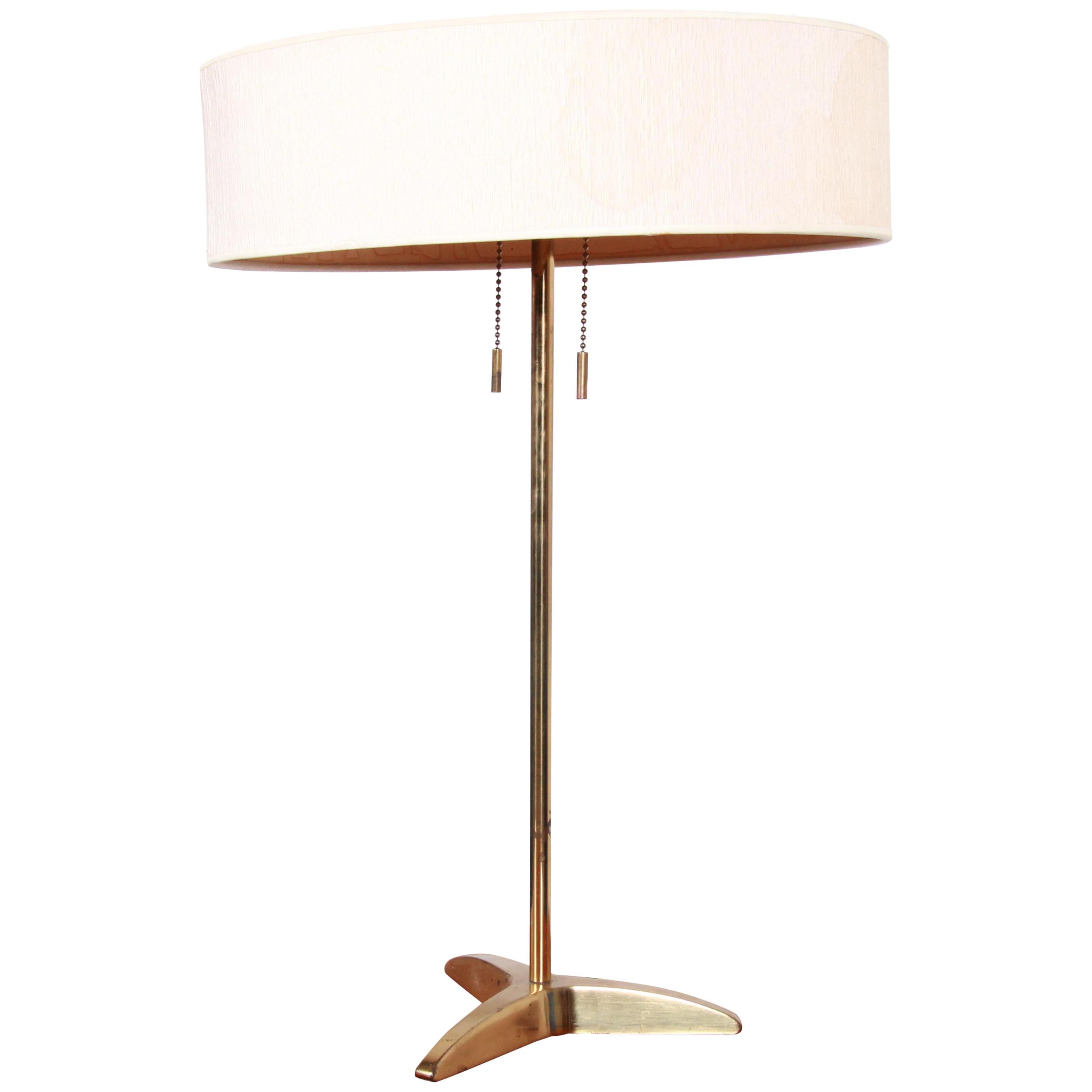Paul McCobb Style Mid-Century Modern Brass Table Lamp by Stiffel