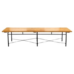 Used Paul McCobb Style Mid Century Modern Metal and Wood Bench