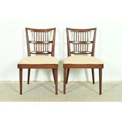 Paul McCobb Style Mid-Century Modern Spindle Back Side Chairs, Pair