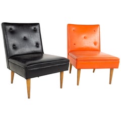 Paul McCobb Style Mid Century Slipper Lounge Chairs - a Pair