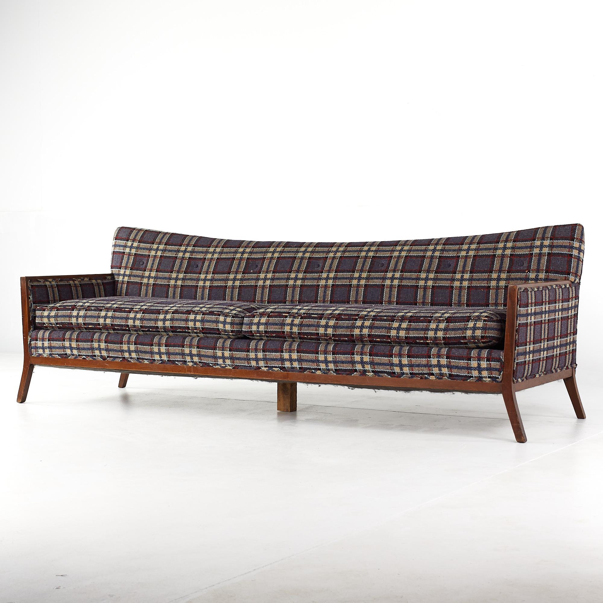 Mid-Century-Sofa aus Nussbaumholz im Paul McCobb-Stil (Moderne der Mitte des Jahrhunderts) im Angebot