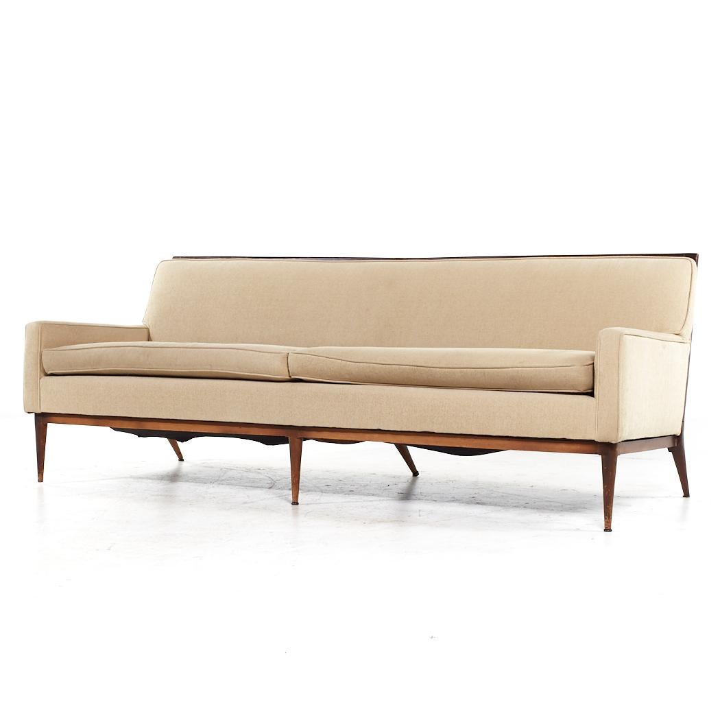 Paul McCobb Stil Mid Century Nussbaum Sofa (Moderne der Mitte des Jahrhunderts) im Angebot