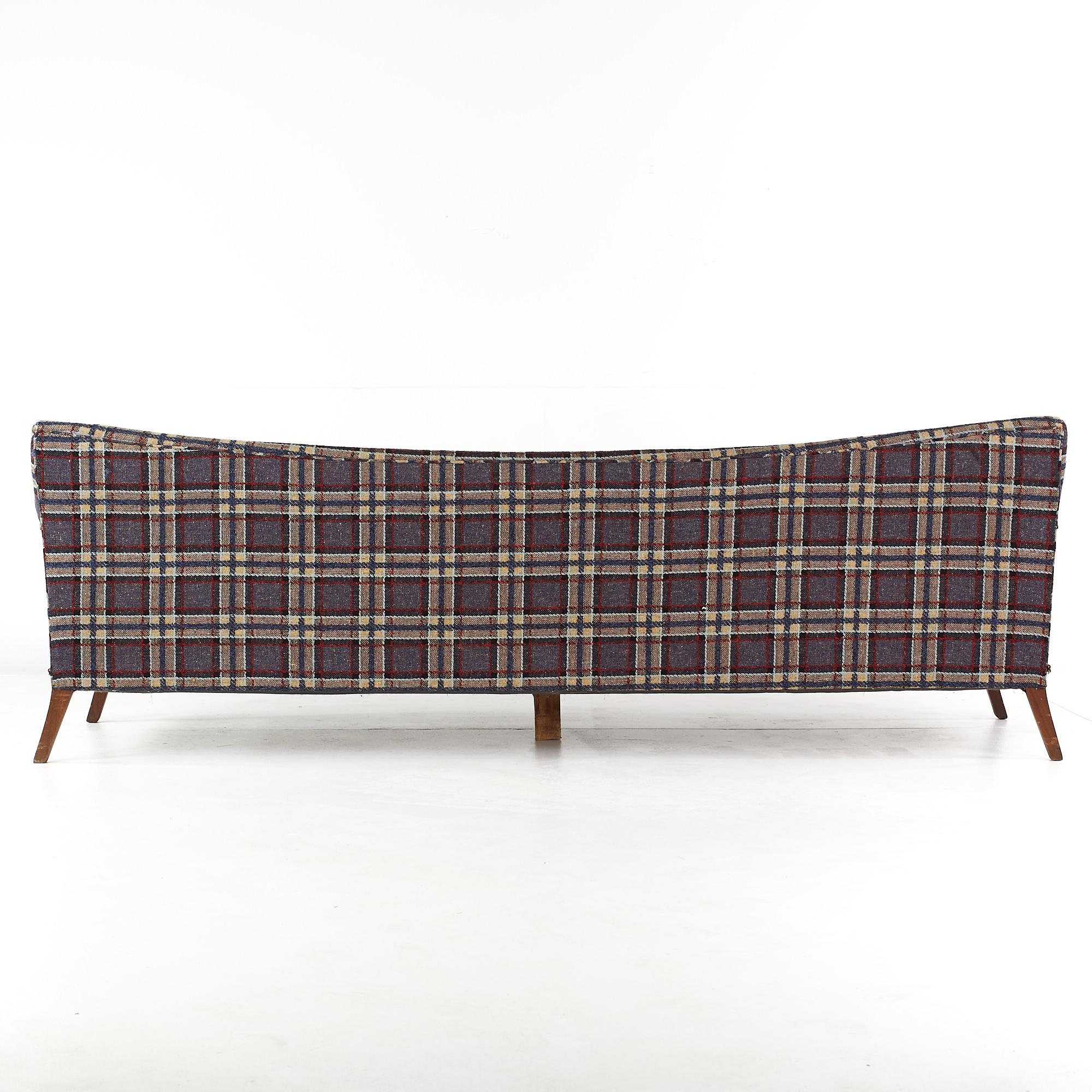 Paul McCobb Style Mid-Century Walnut Sofa For Sale 1