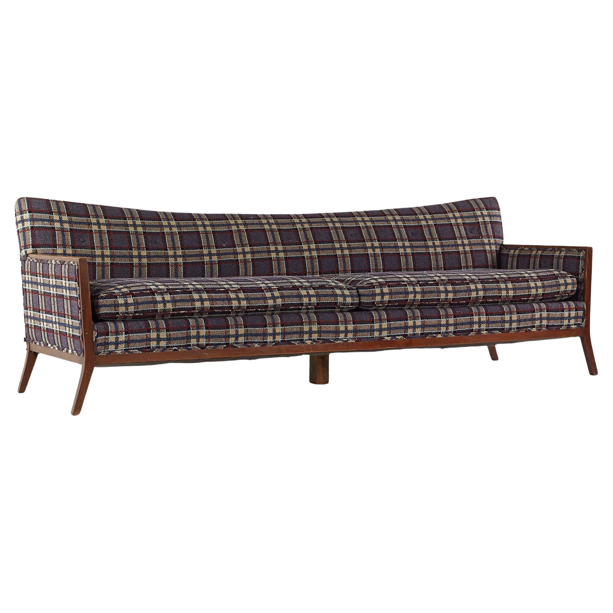 Paul McCobb Style Mid-Century Walnut Sofa