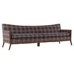Vintage Paul McCobb Style Mid-Century Walnut Sofa