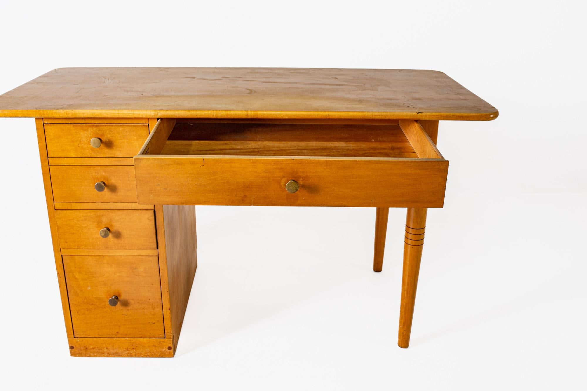 Paul McCobb Style Mid Century Whitney Birch Desk For Sale 5