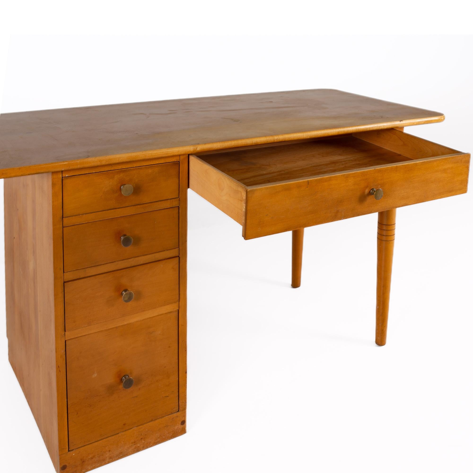Paul McCobb Style Mid Century Whitney Birch Desk For Sale 6