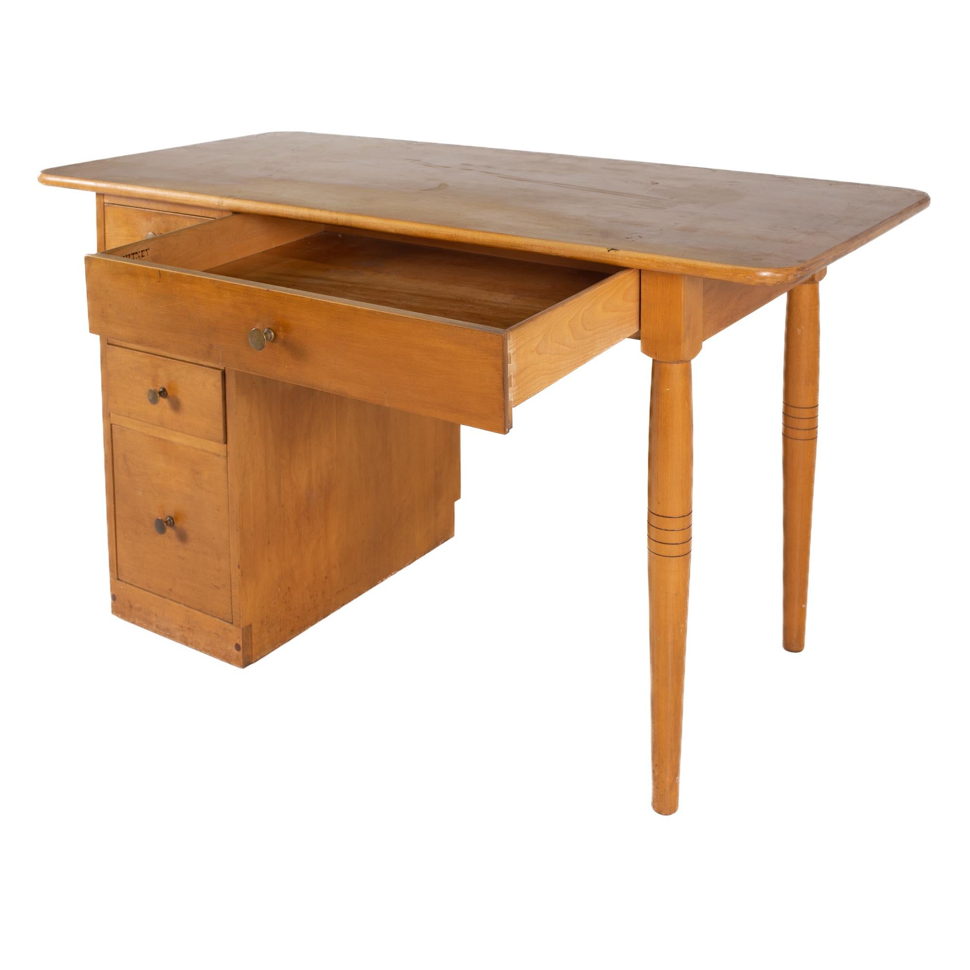 Paul McCobb Style Mid Century Whitney Birch Desk For Sale 7