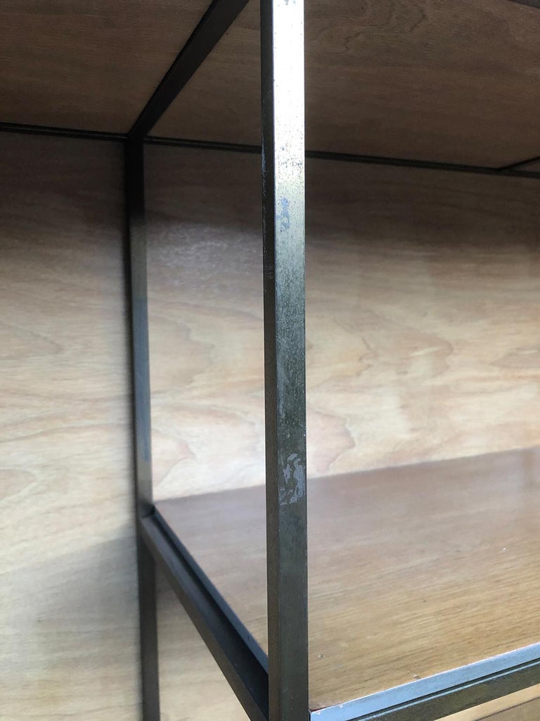 Paul McCobb Style Midcentury Low Brass Bookcase Room Divider Shelf Unit