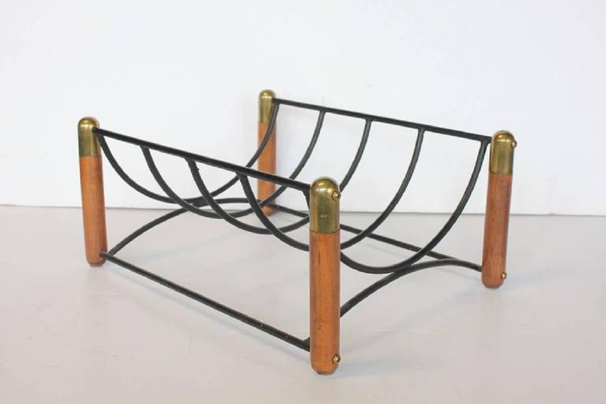 Paul McCobb style midcentury magazine rack or log holder.