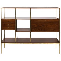 Paul McCobb Style Midcentury Wall Unit with Bar, circa 1960s