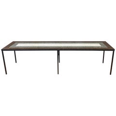 Paul McCobb-Style Tile Top Extra-Long Coffee Table or Bench, 1960s