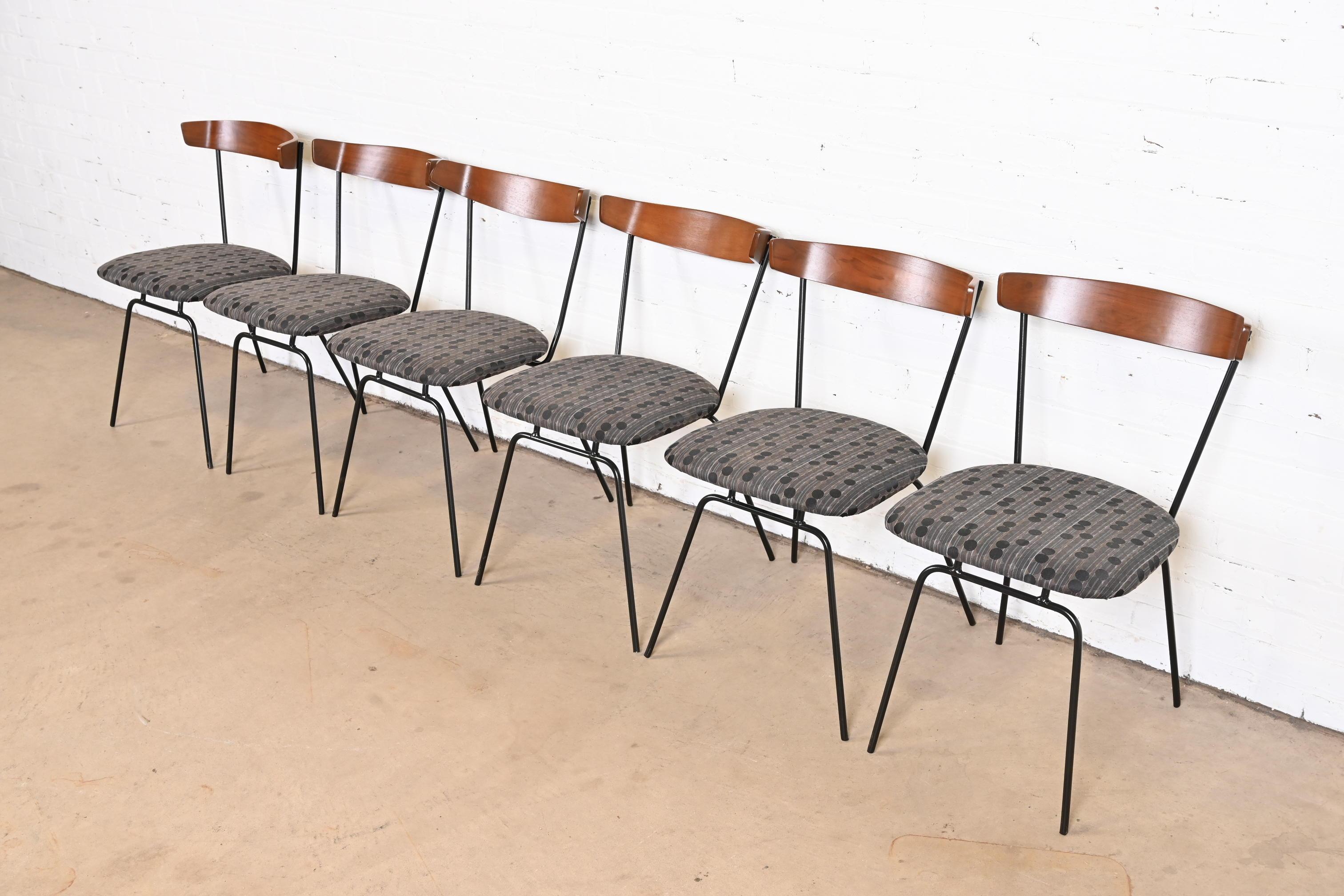 American Paul McCobb Style Walnut and Iron Dining Chairs by Clifford Pascoe, Restored