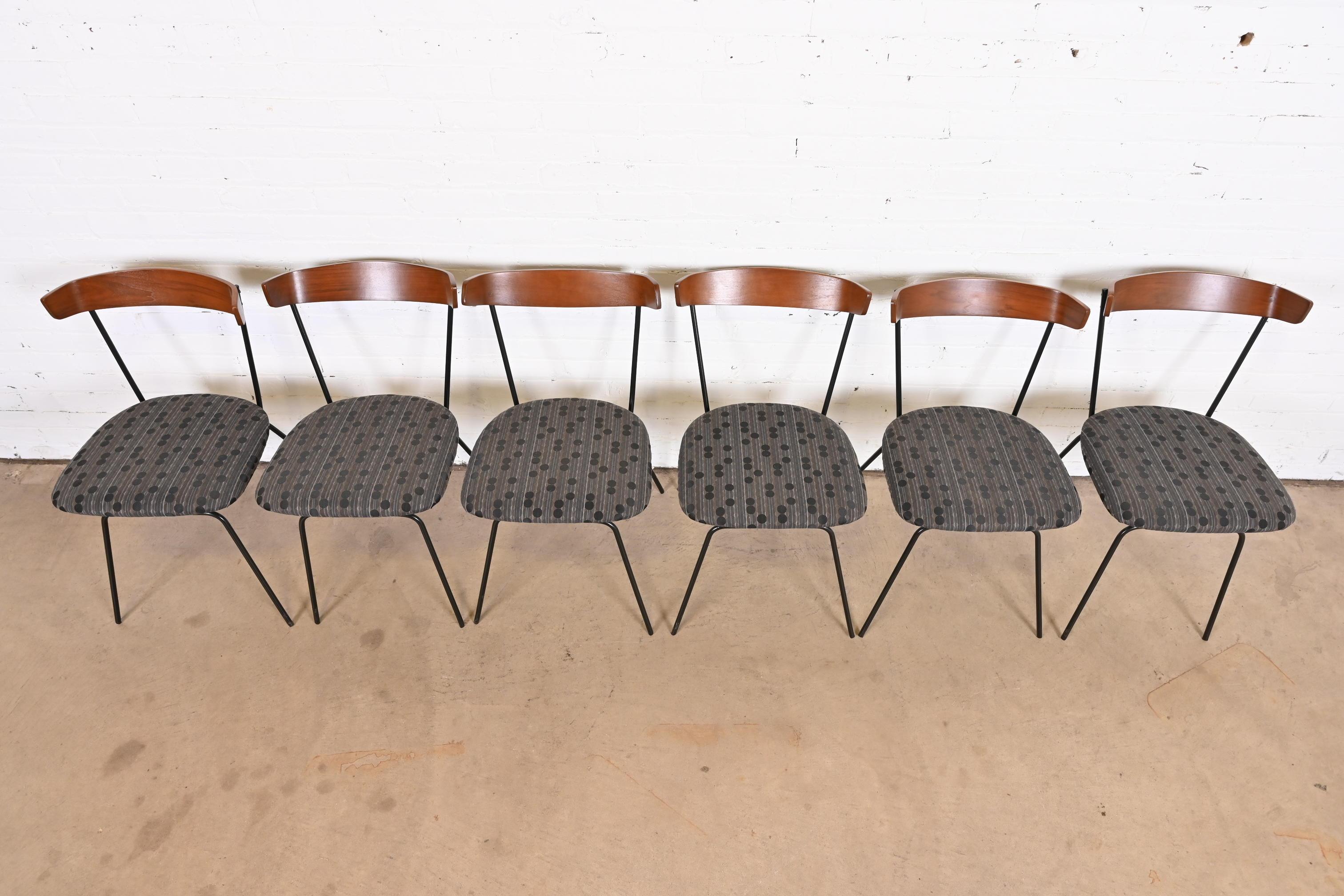 Paul McCobb Style Walnut and Iron Dining Chairs by Clifford Pascoe, Restored 1