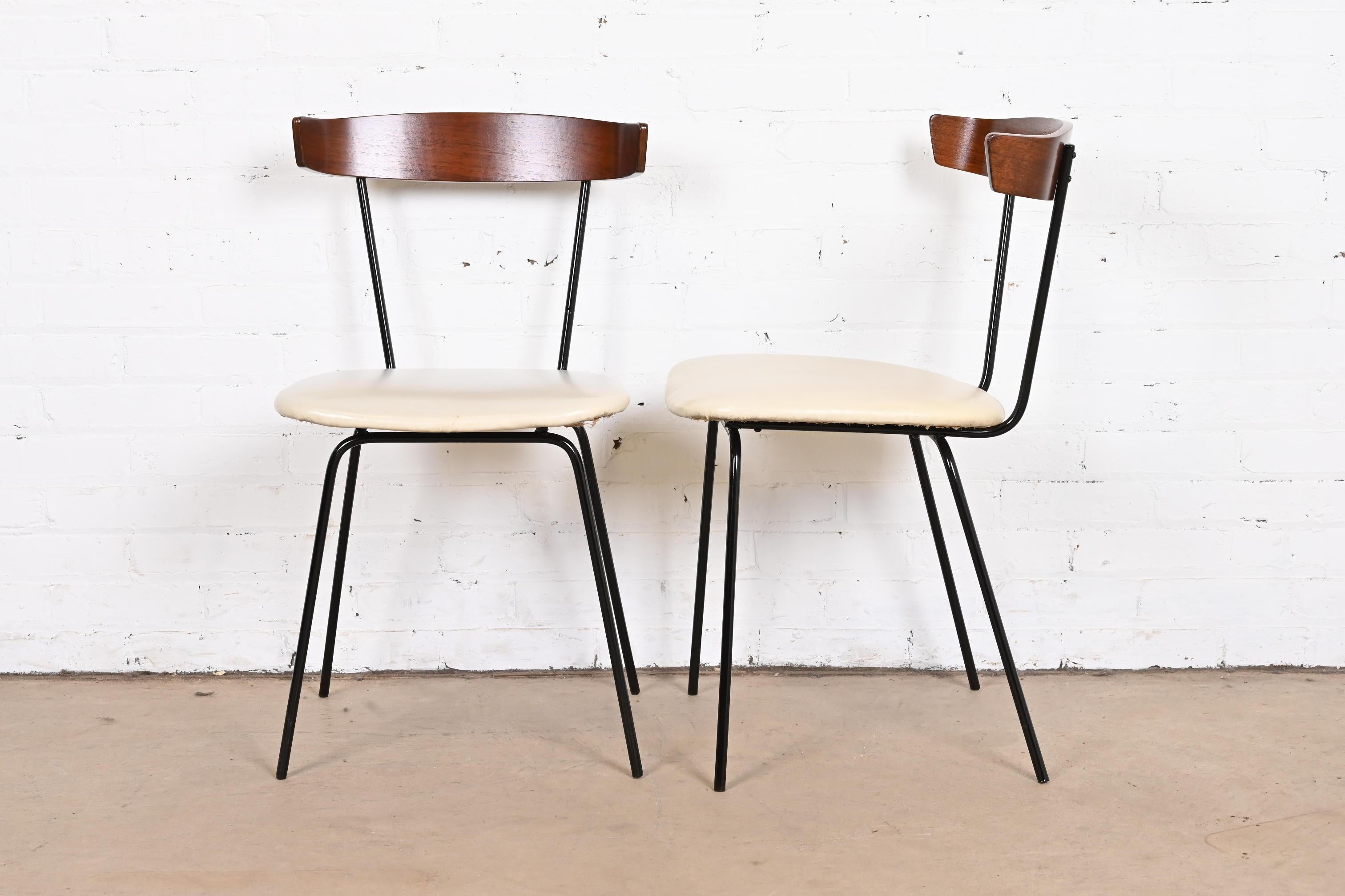 Paul McCobb Style Walnut and Iron Dining Chairs by Clifford Pascoe, Restored 2