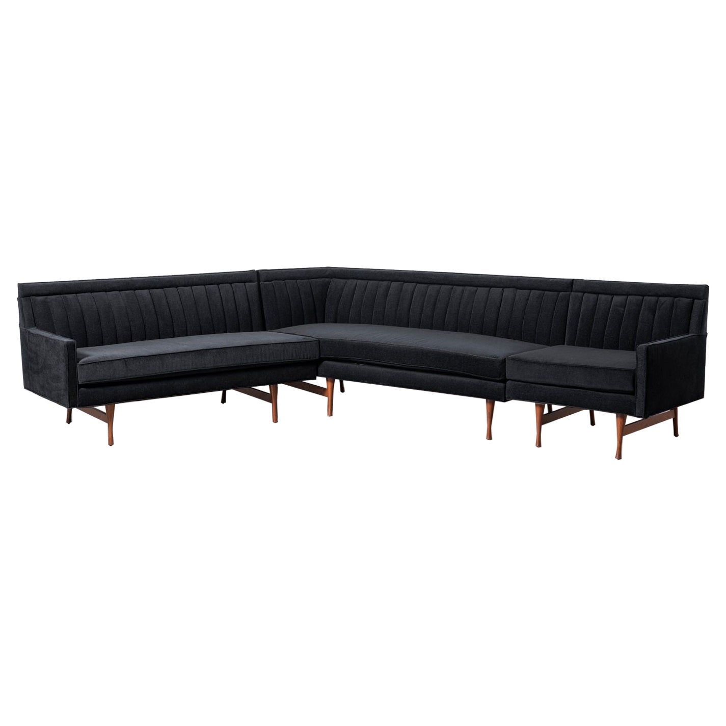 Paul McCobb Symmetric Group 3-Piece Channel Back Sectional Sofa -Widdicomb 1950s For Sale