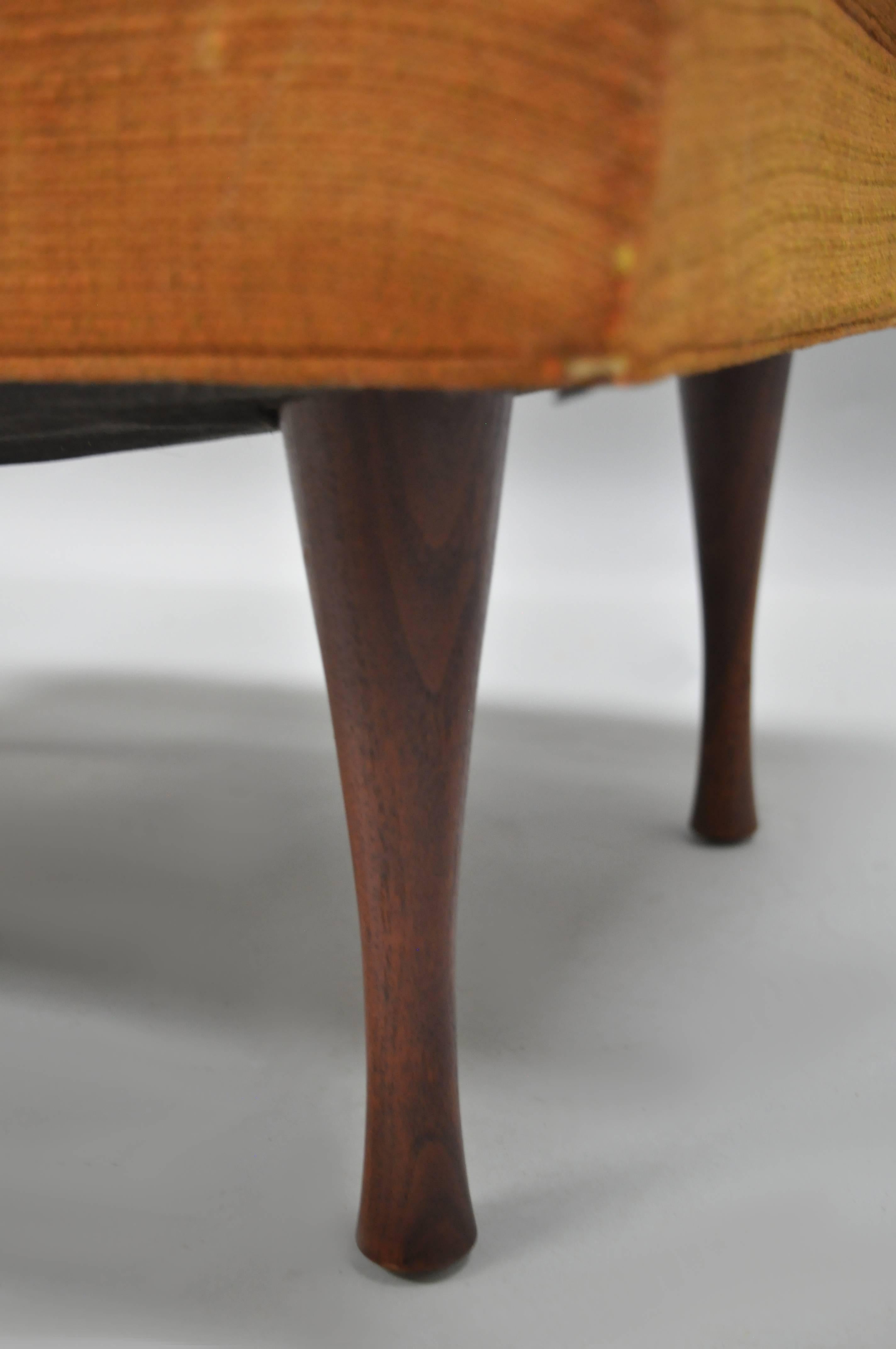 American Paul McCobb Symmetric Group Widdicomb Ottoman Hourglass Walnut Legs Midcentury 