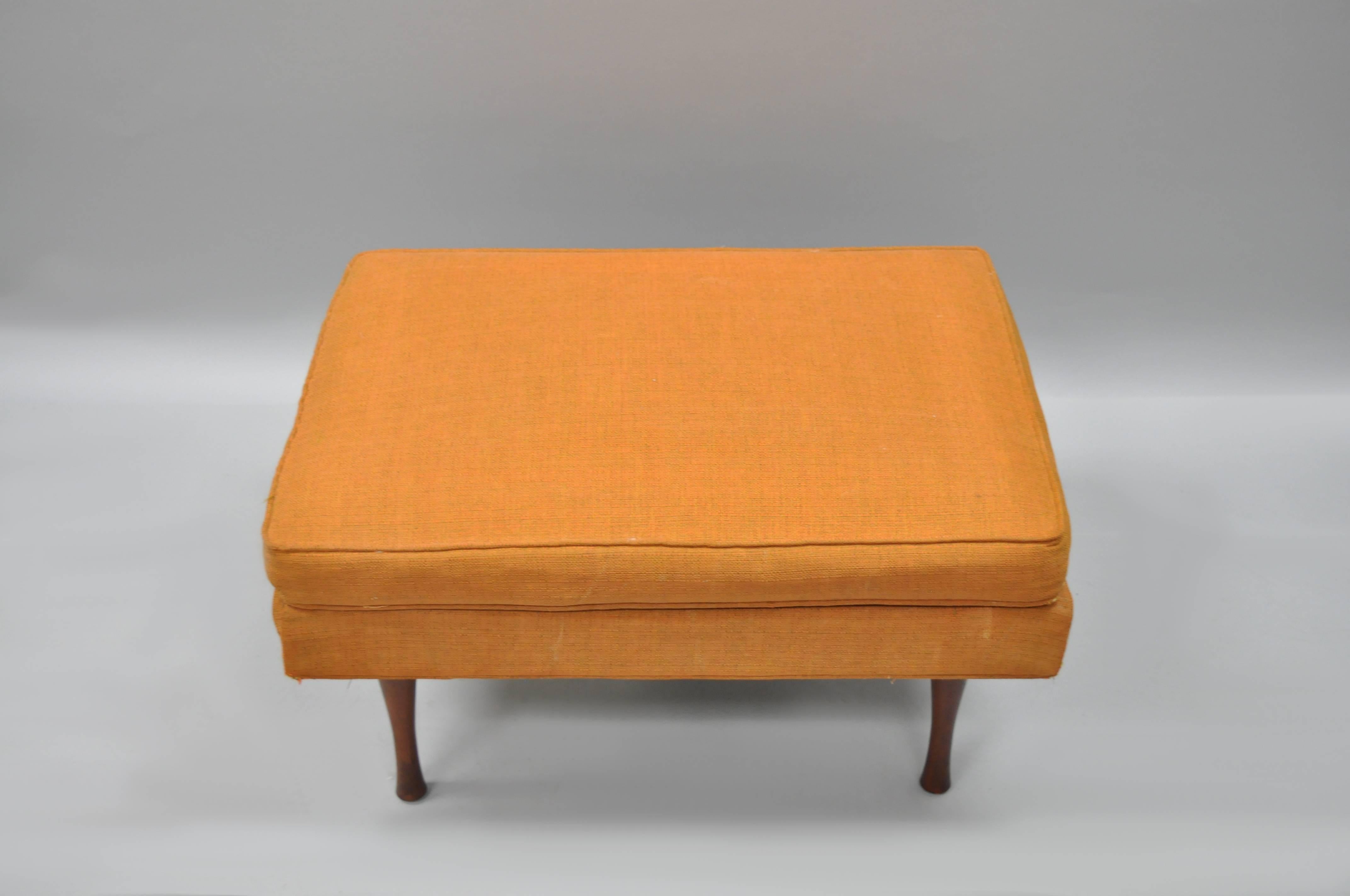 Mid-20th Century Paul McCobb Symmetric Group Widdicomb Ottoman Hourglass Walnut Legs Midcentury 