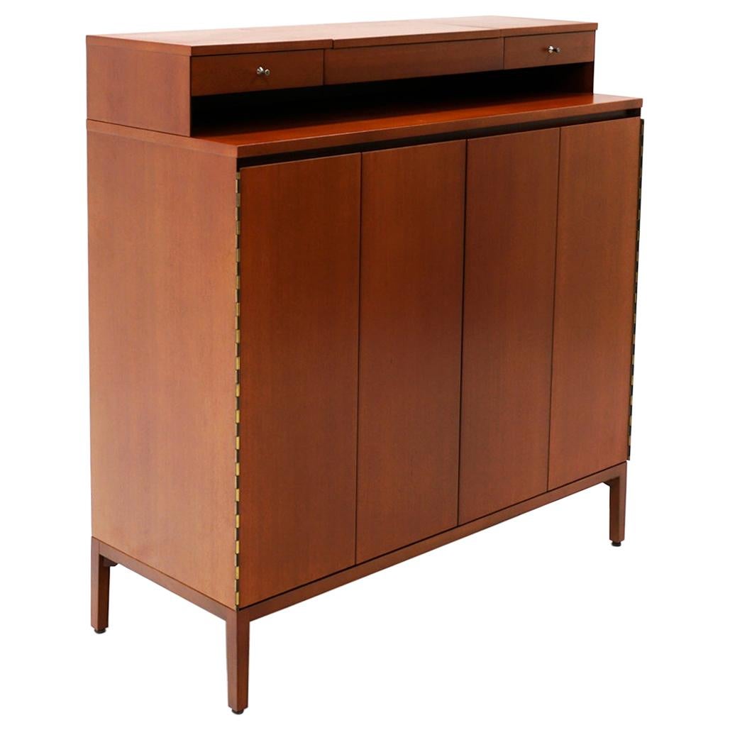 Paul McCobb Tall Gentlemen’s Chest with Jewelry Drawers and Flip Up Mirror