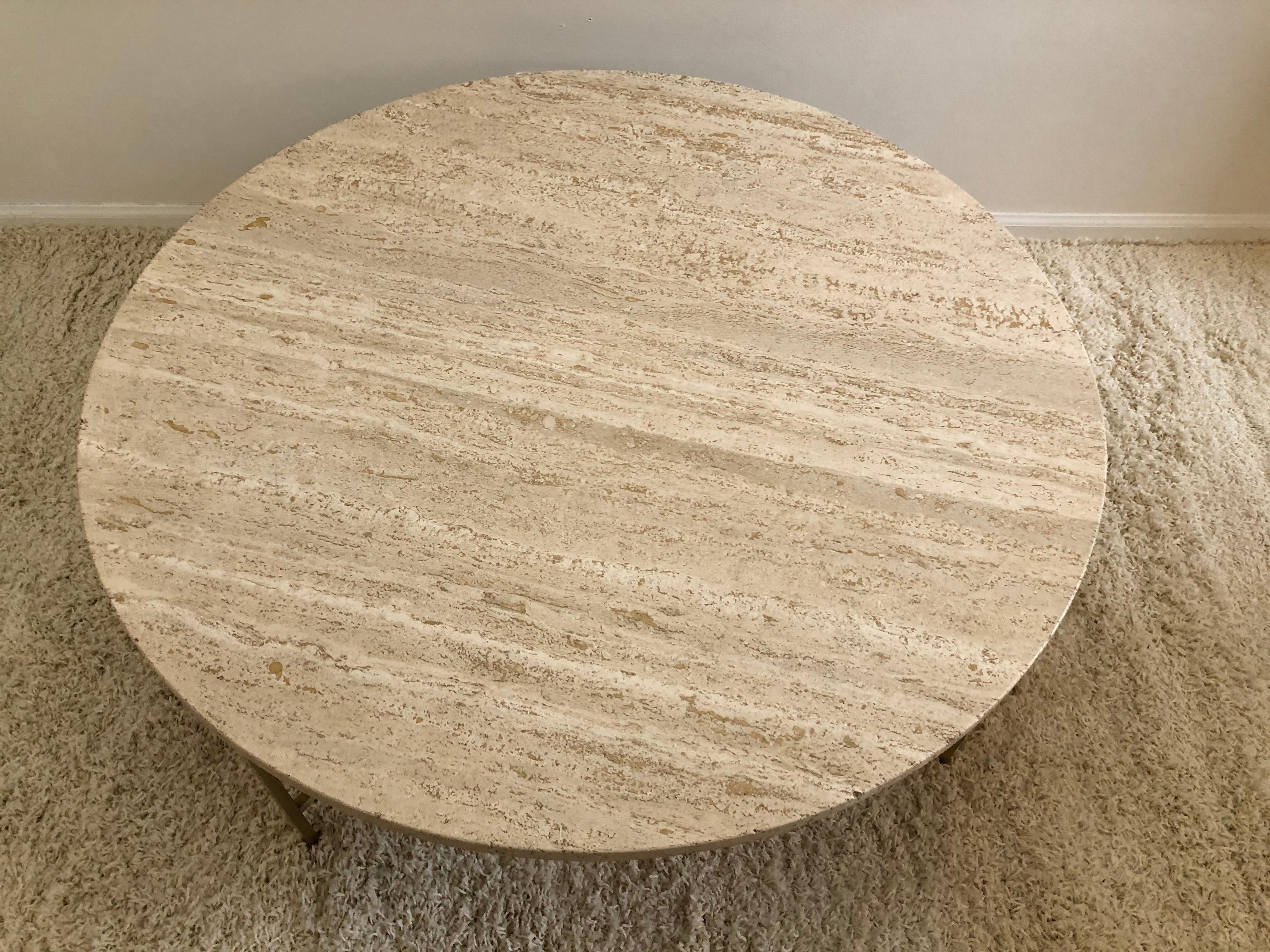 Paul McCobb Terrazzo Marble Top Brass Cocktail/ Coffee Table 3