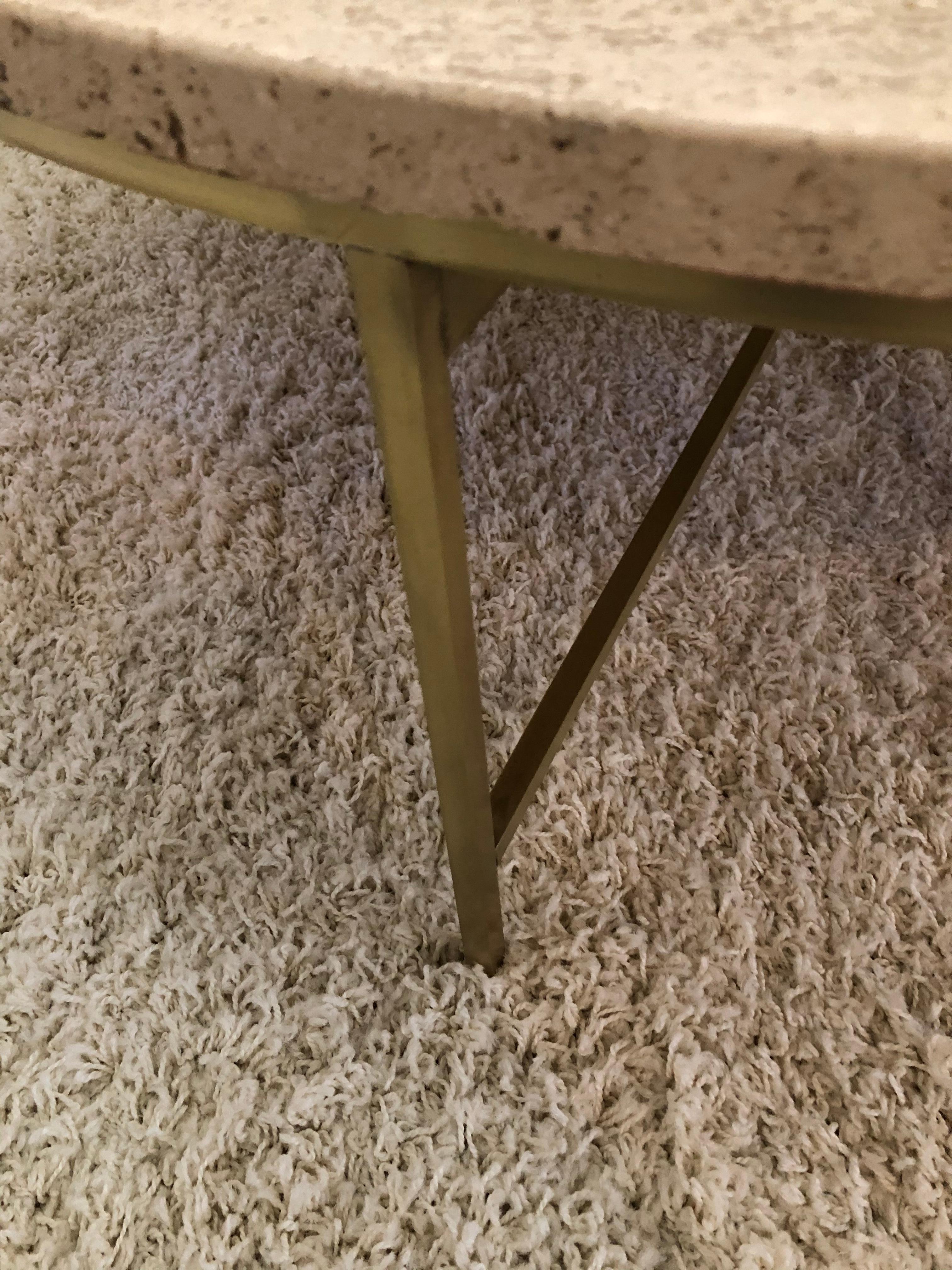 Paul McCobb Terrazzo Marble Top Brass Cocktail/ Coffee Table 5