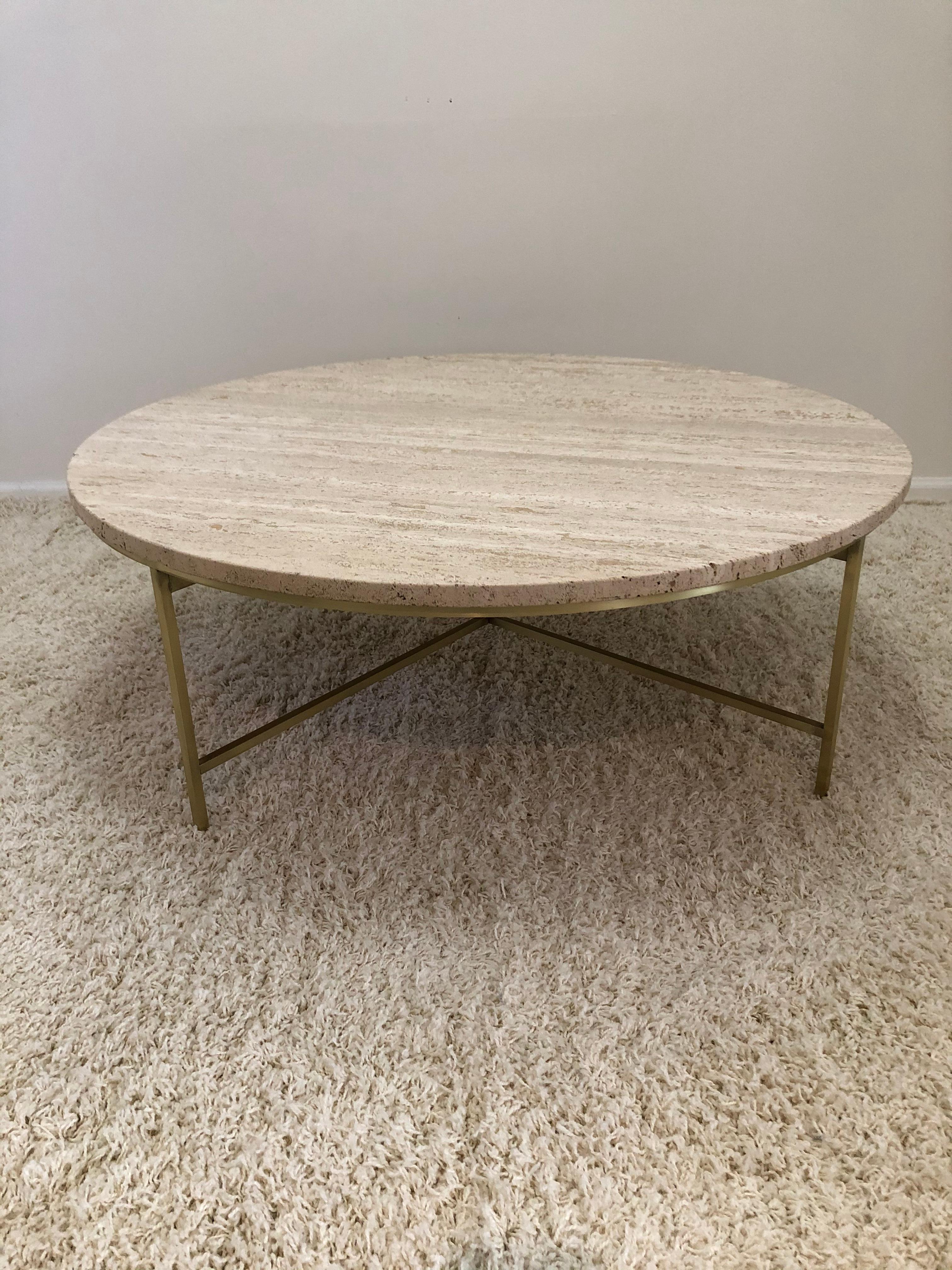 Paul McCobb Terrazzo Marble Top Brass Cocktail/ Coffee Table 1