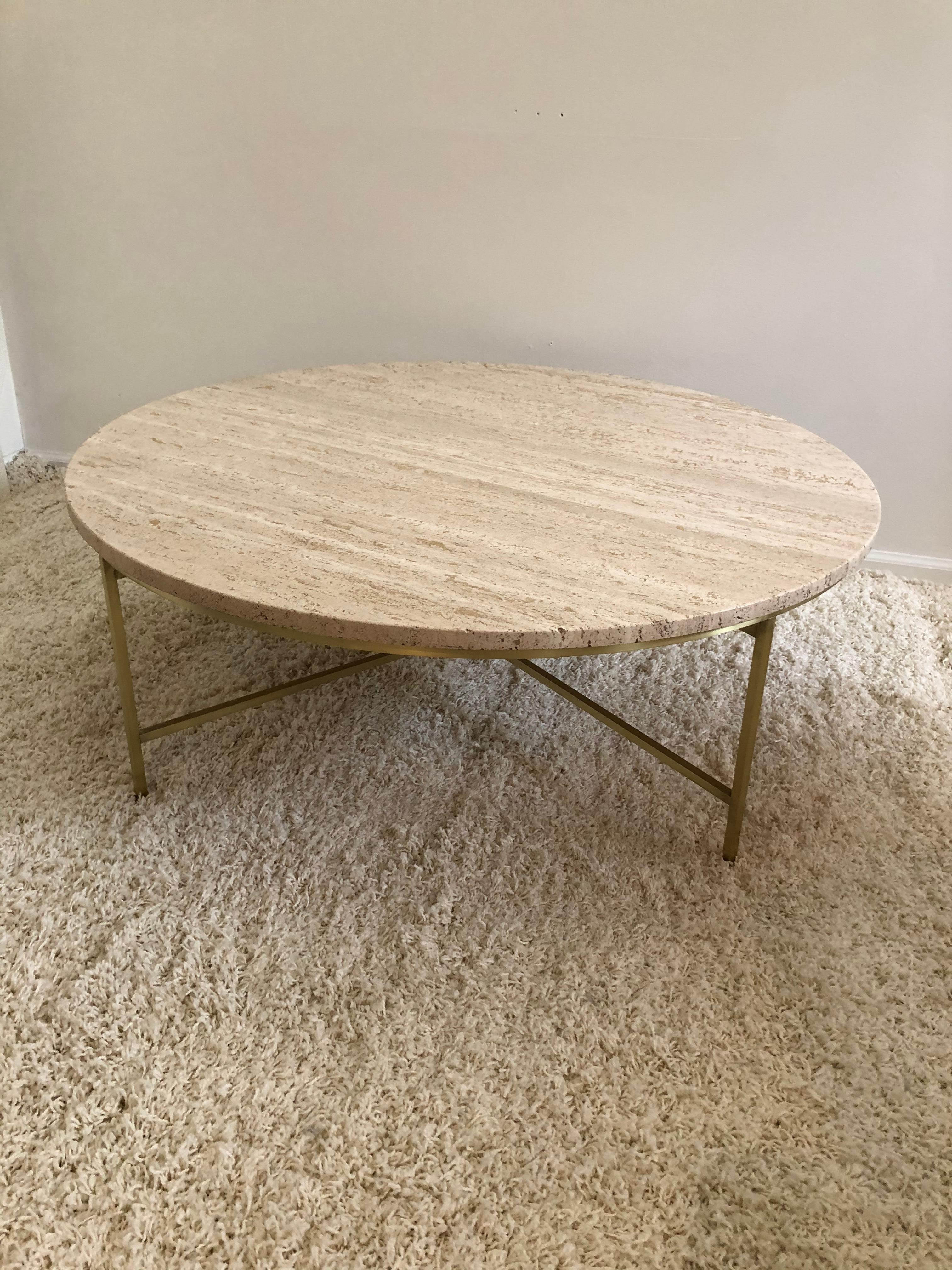 Paul McCobb Terrazzo Marble Top Brass Cocktail/ Coffee Table 2