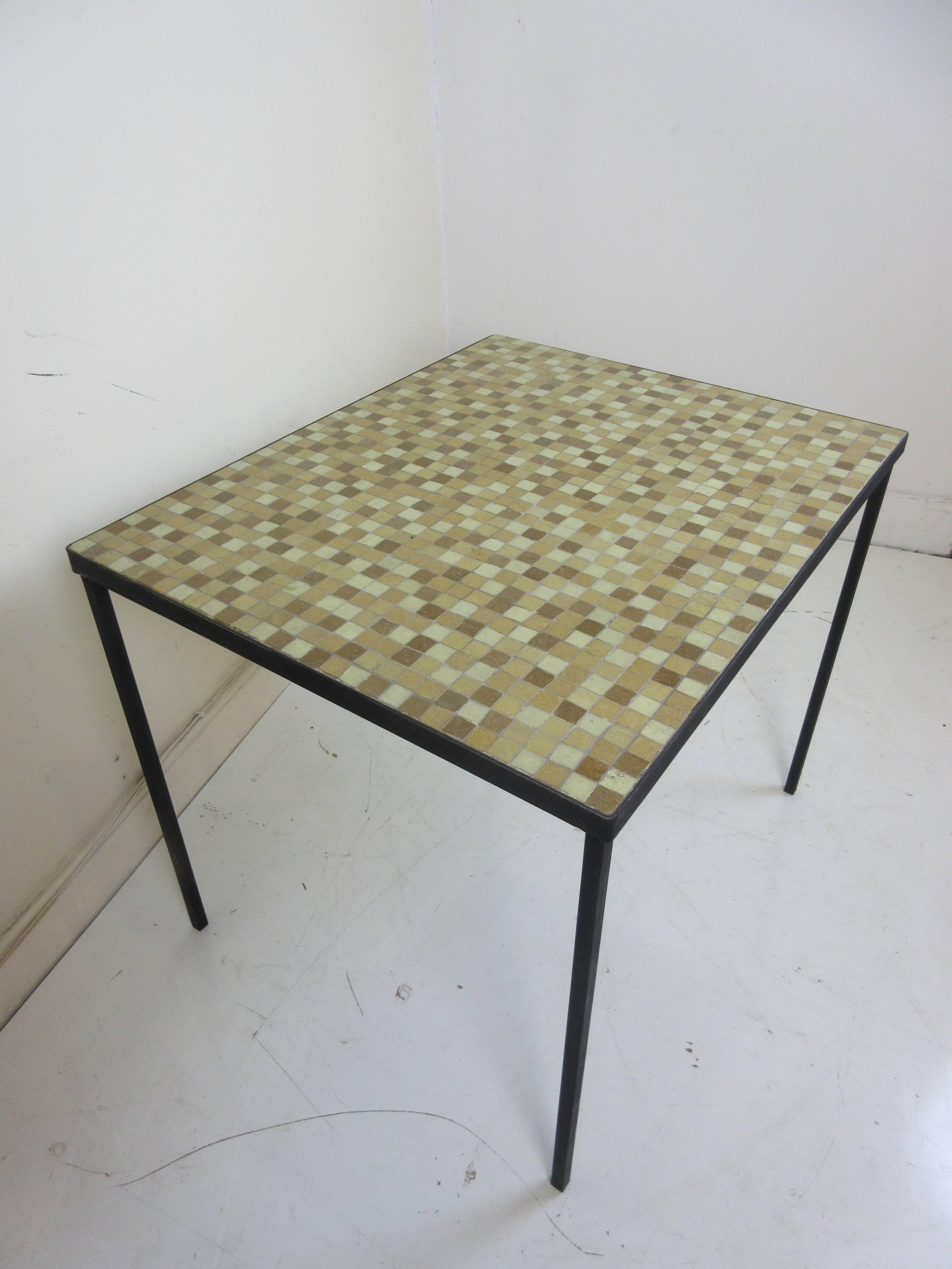 Mid-20th Century Paul McCobb Tile-Top Wrought Iron Table