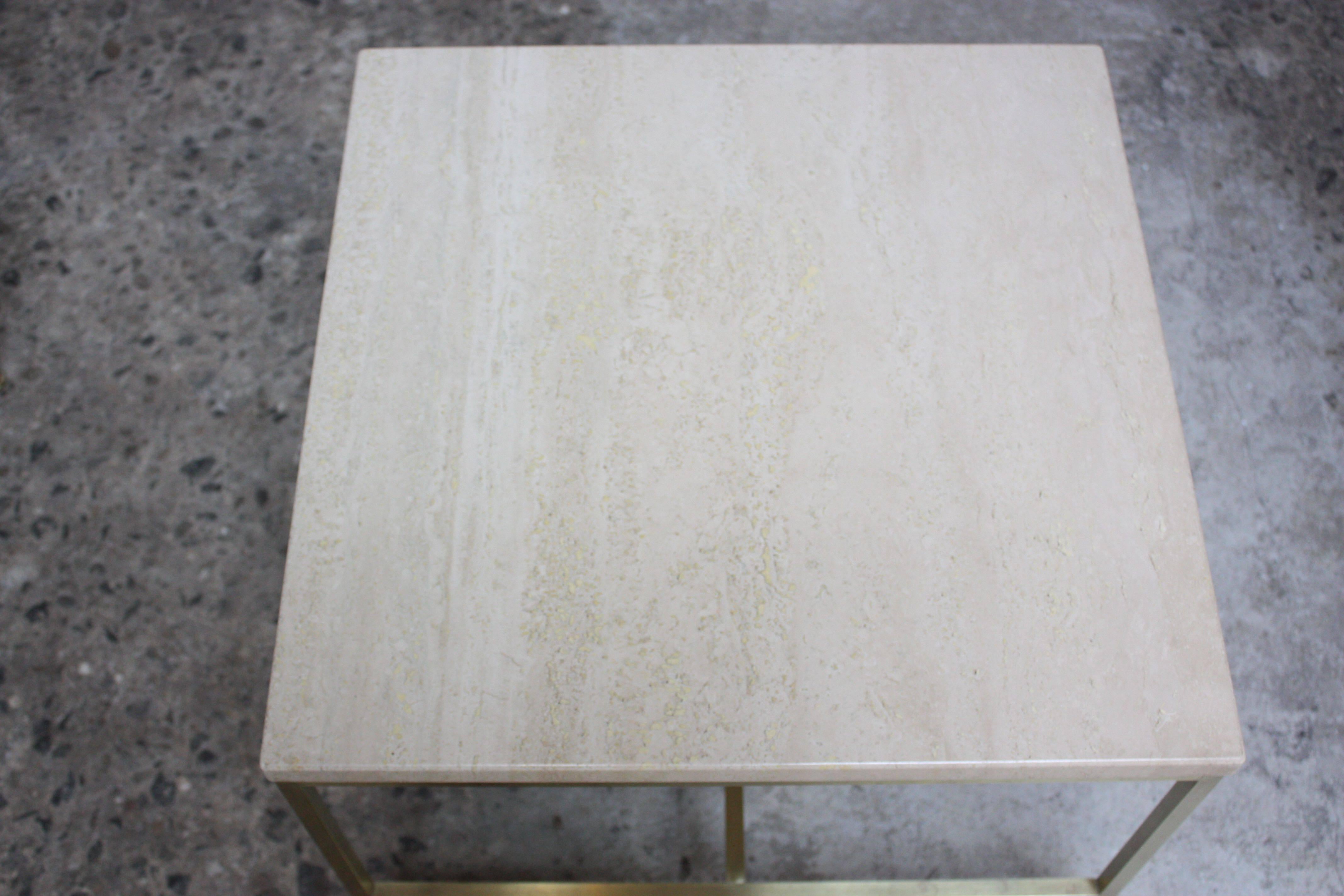 Paul McCobb Travertine and Brass Occasional Tables 4