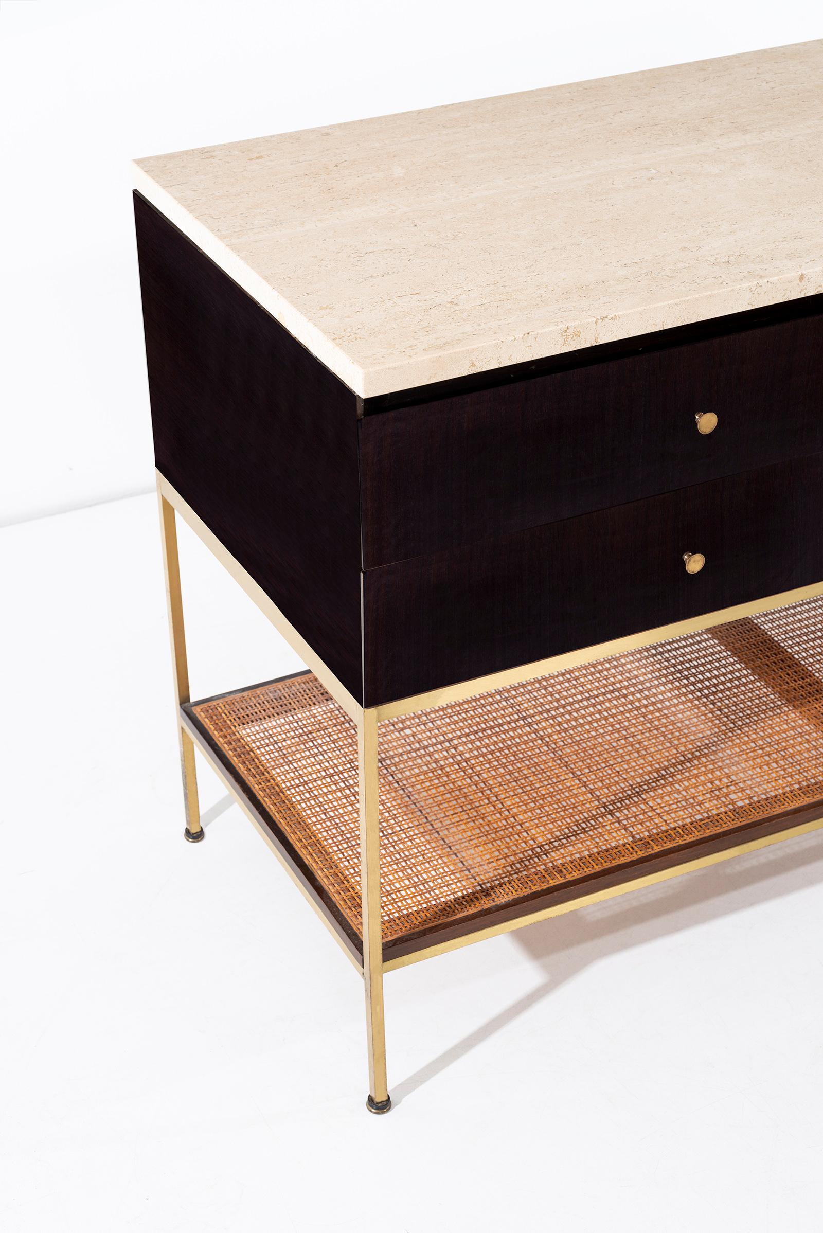 Mid-Century Modern Paul McCobb Travertine Console