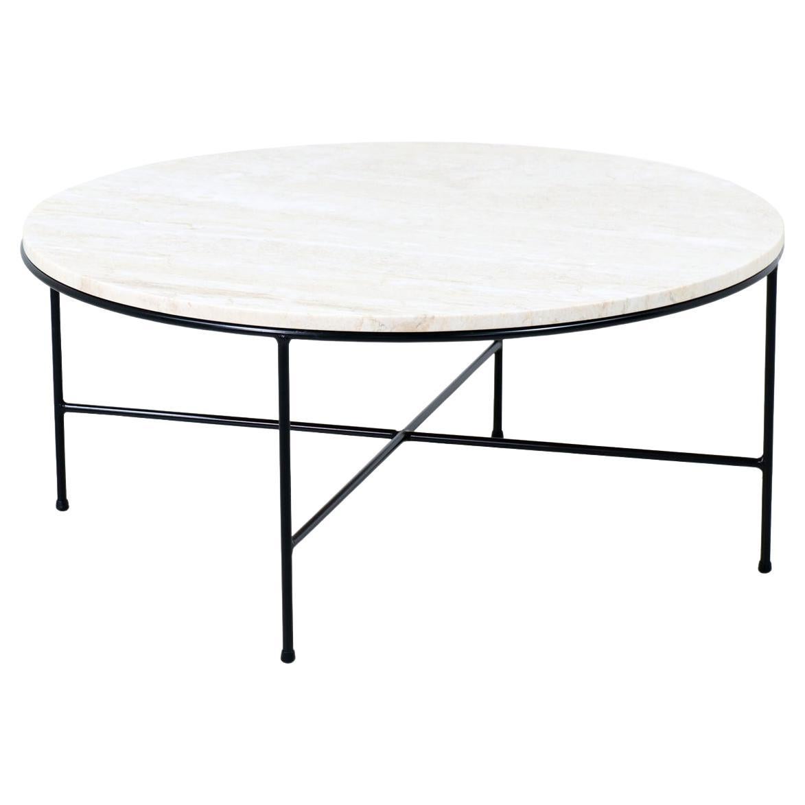 Paul McCobb Travertine Stone & Iron Coffee Table with for Winchendon Furniture