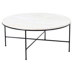 Paul McCobb Travertine Stone & Iron Coffee Table with for Winchendon Furniture