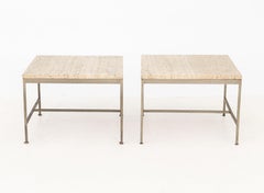 Paul McCobb Travertine Top Side Tables, Pair