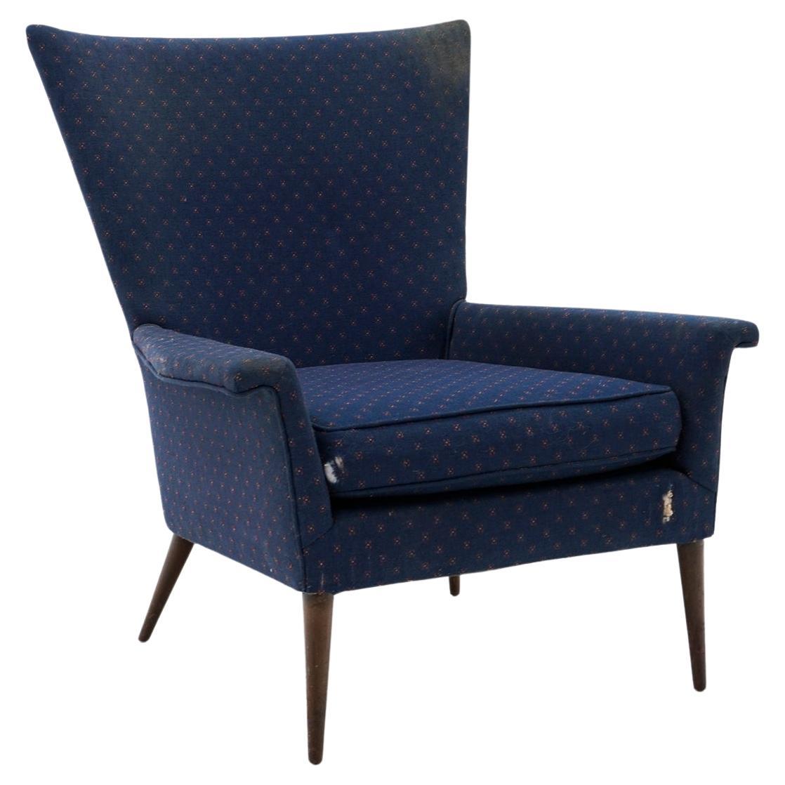 Paul McCobb "Tub" High Back Lounge Chair Model 3045, Priced Low for Reupholstery For Sale