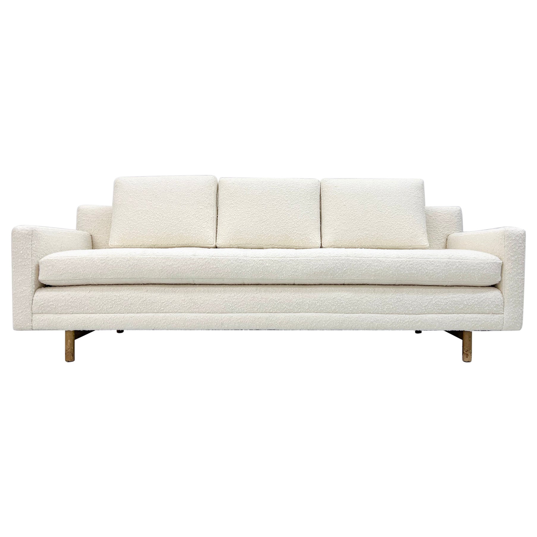 Paul McCobb Tuxedo Sofa in White Boucle, Directional, 1960's