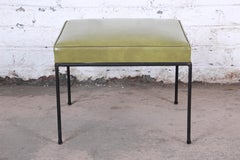 Paul McCobb Upholstered Iron Stool or Ottoman