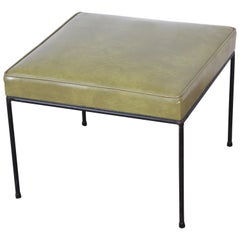 Paul McCobb Upholstered Iron Stool or Ottoman