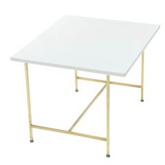 Paul McCobb Vitrolite and Brass Side/End Table, 1960