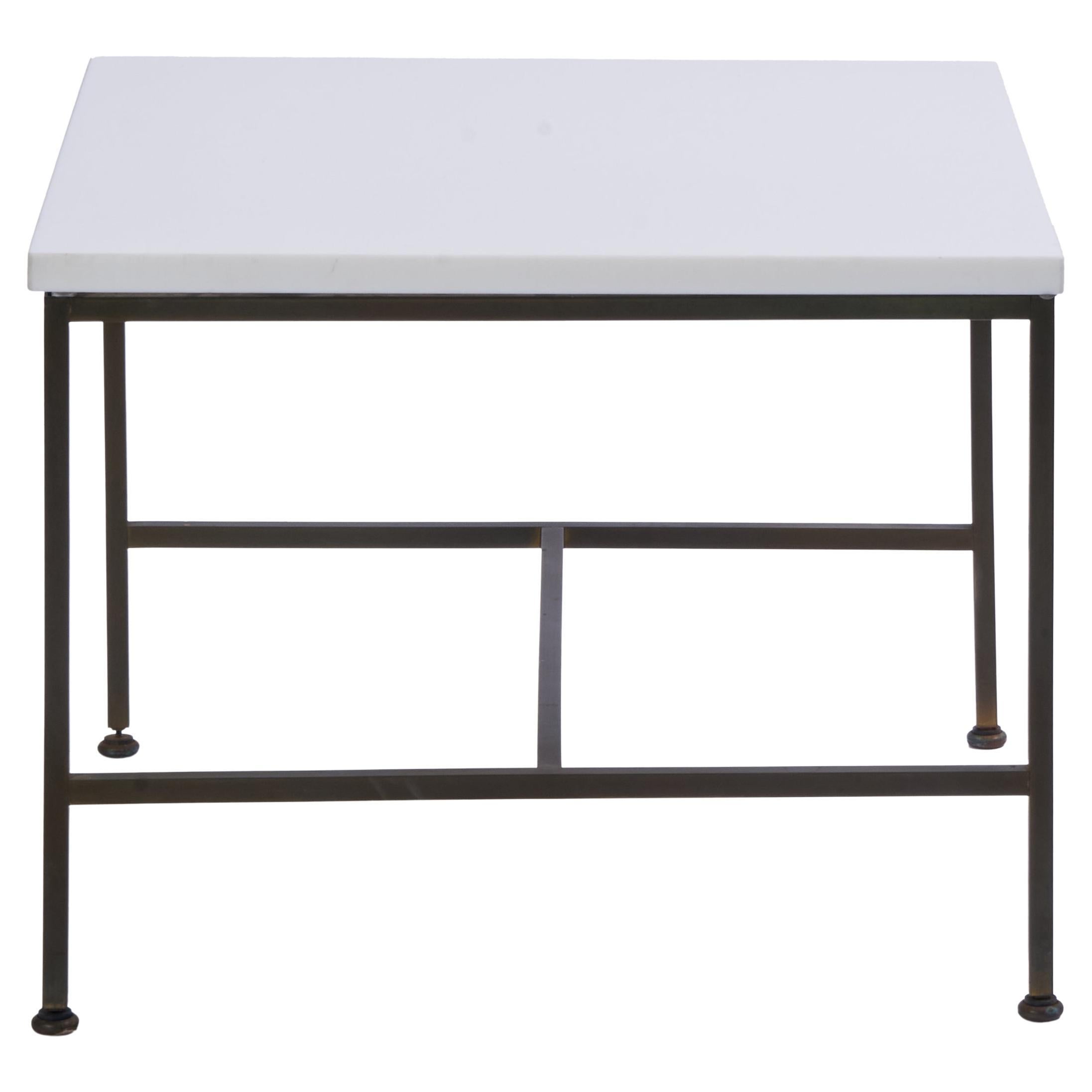 Paul McCobb Vitrolite and Brass Table For Sale