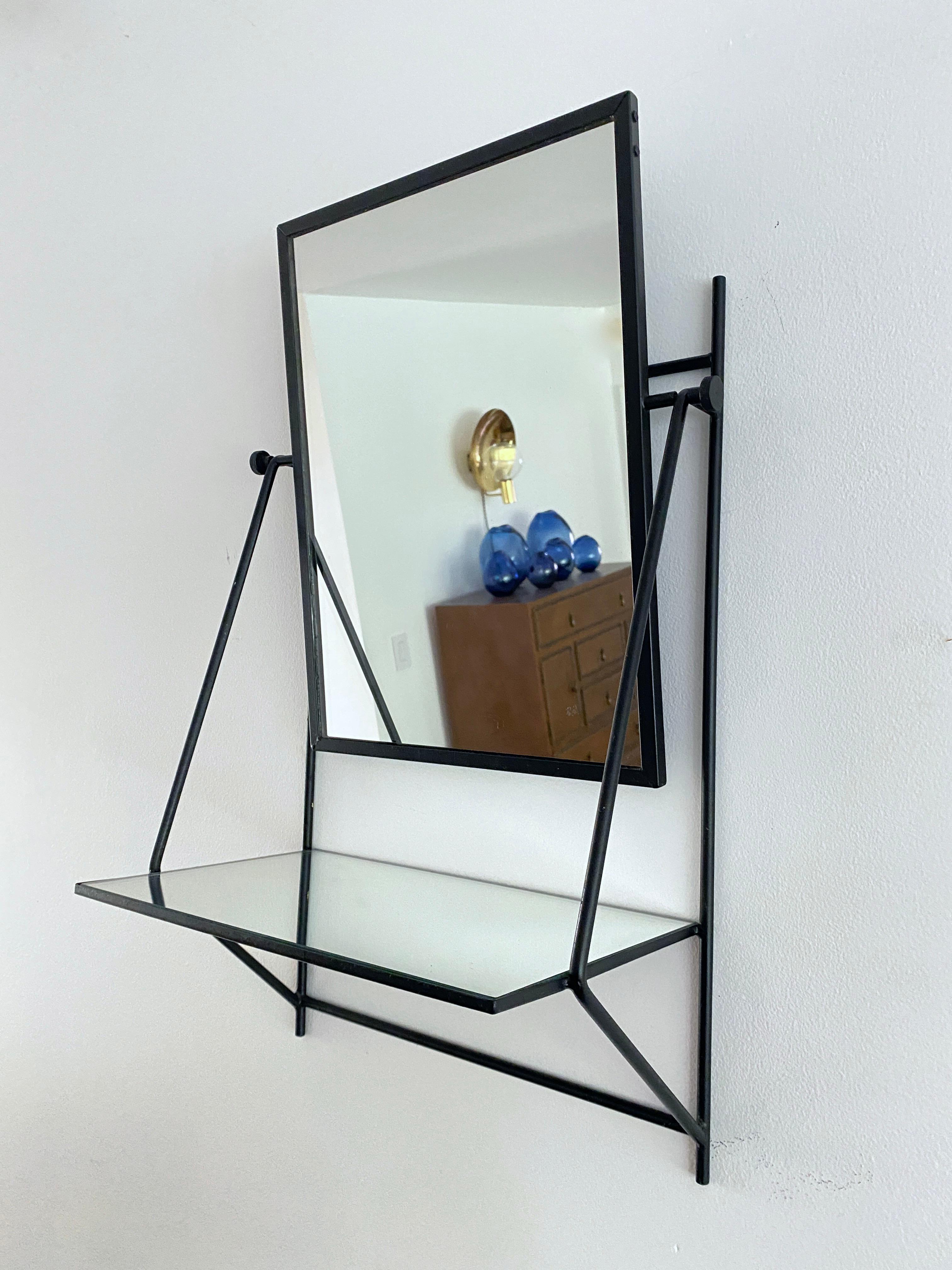 Paul McCobb Wall Mounted Mirror With Shelf For Bryce Originals For Sale 5