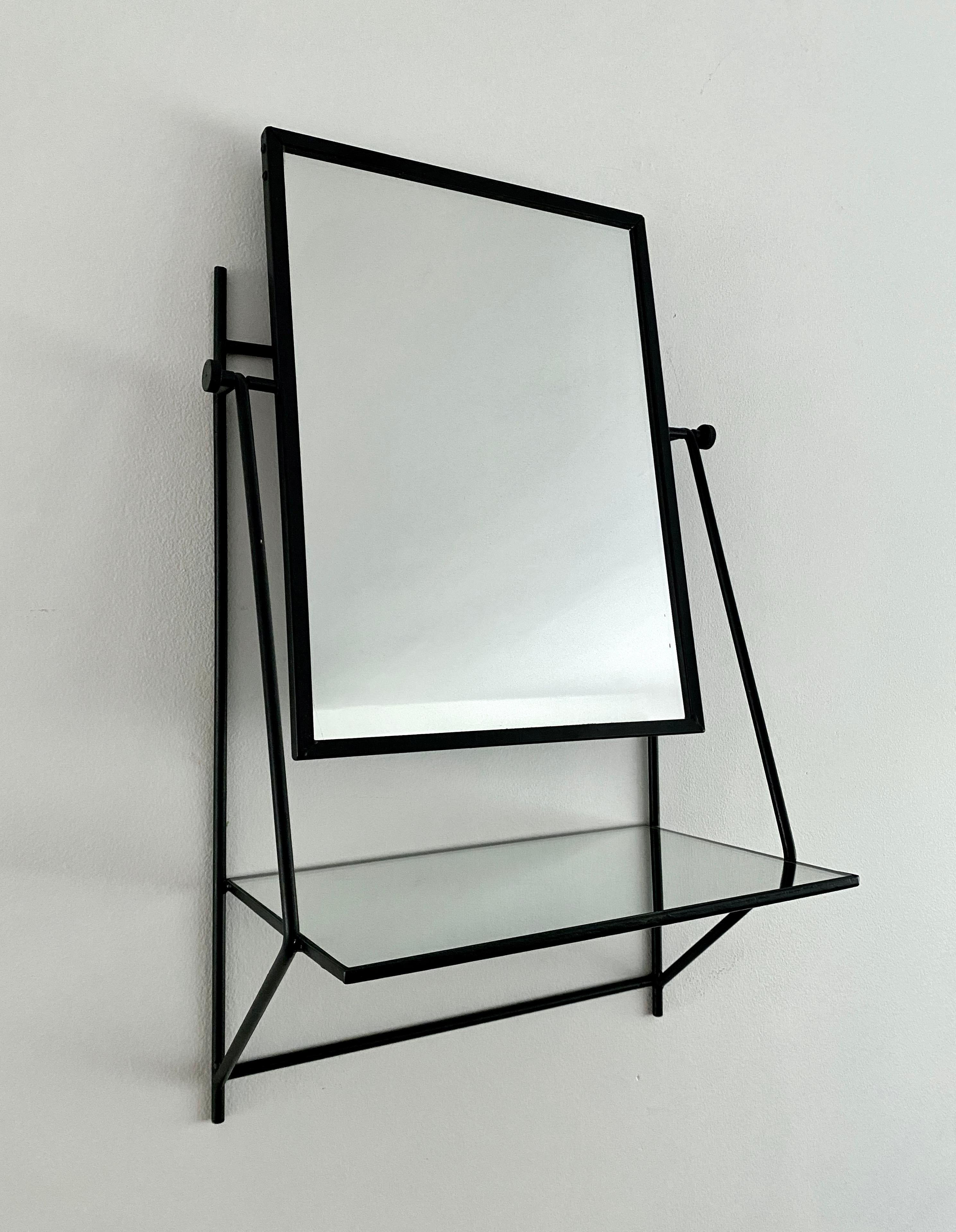 Mid-Century Modern Paul McCobb Wall Mounted Mirror With Shelf For Bryce Originals For Sale