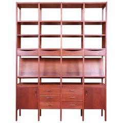 Paul McCobb Walnut Bookshelf Wall Unit or Room Divider, 1960s