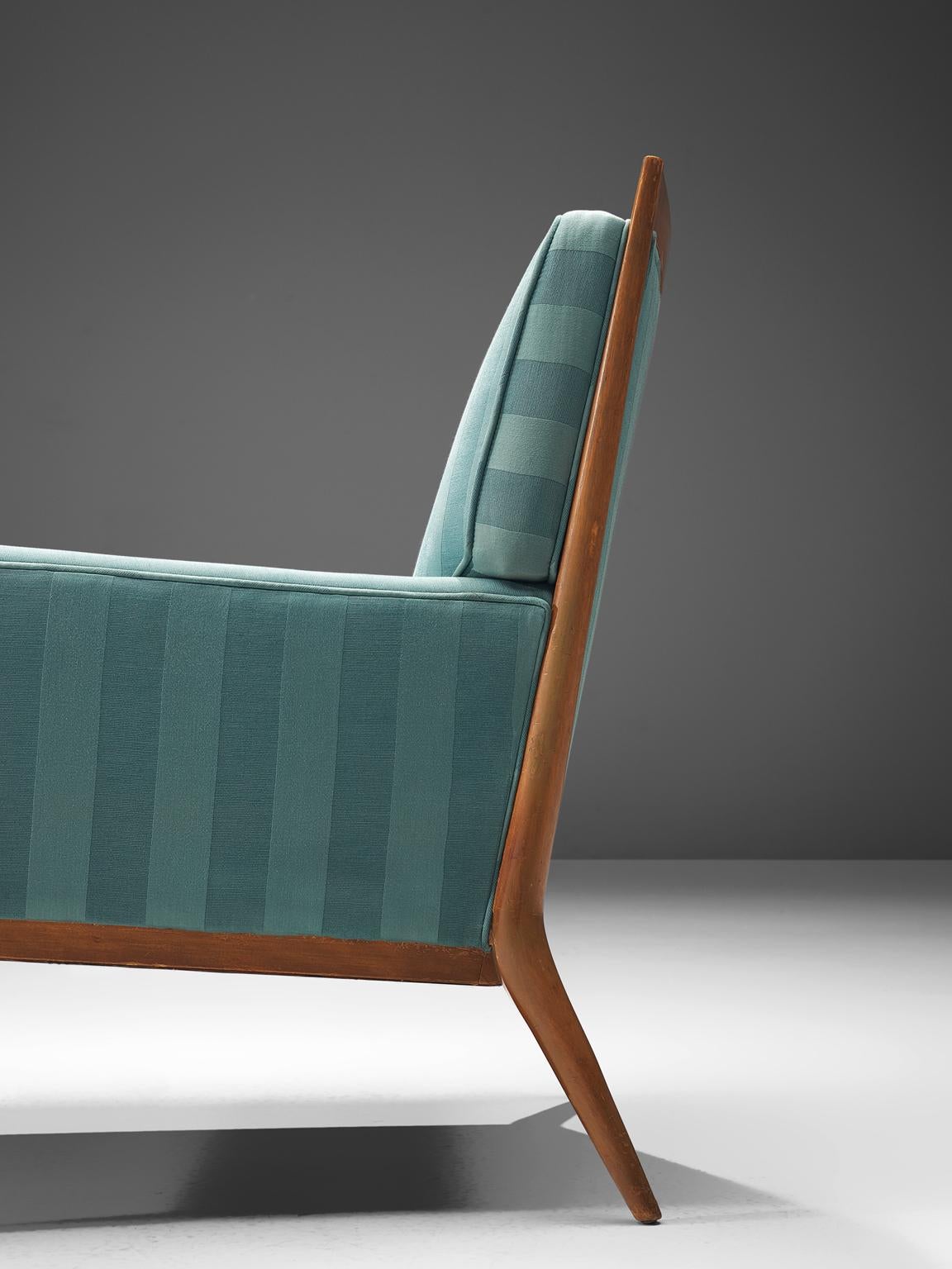 American Paul McCobb Walnut Lounge Chairs in Original Fabric 